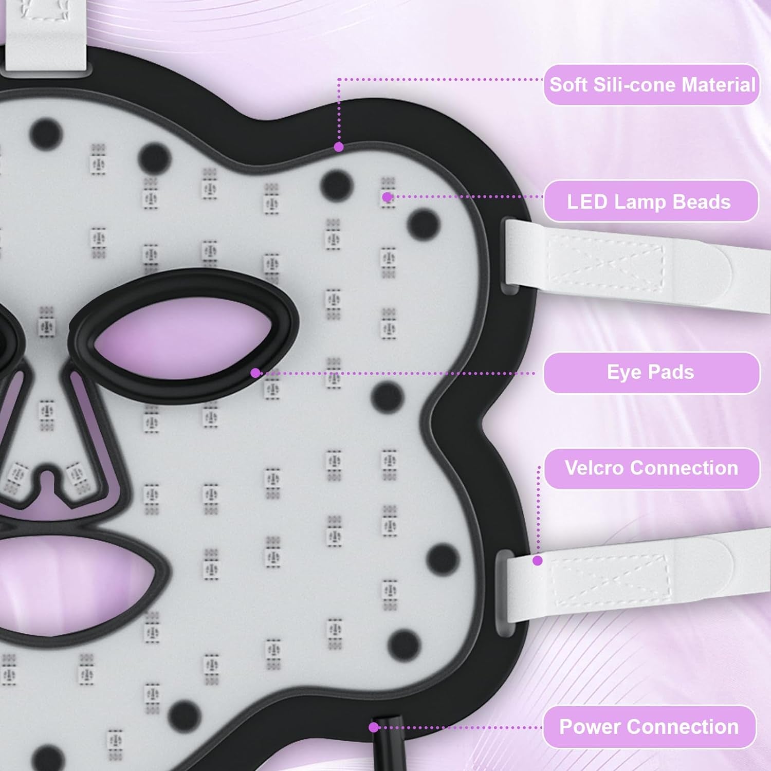 Red Light Therapy for Face, Portable and Soft LED Face Mask Light Therapy Suitable for Home or Travel